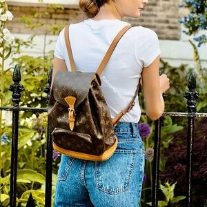 Louis Vuitton backpack montsouris LV monogram bag mm vintage designer backpack